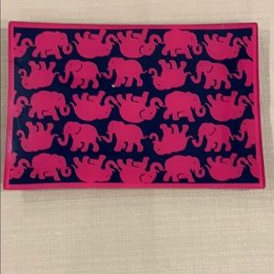 Lilly Pulitzer pink elephant catch all tray